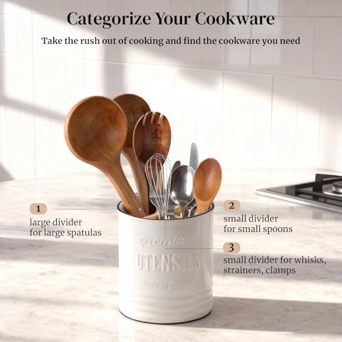 7.2" Large Ceramic Utensil Holder for Kitchen Counter