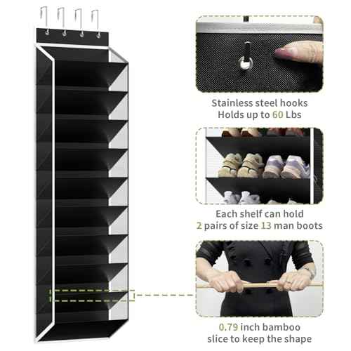 10 Tiers Mesh Over Door Shoe Organizer Storage