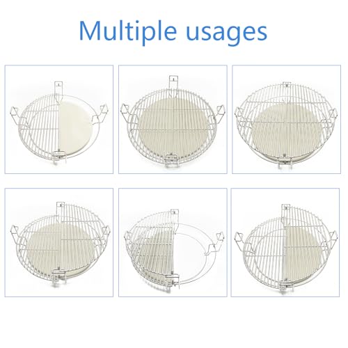 Cooking Grates with Ceramic Heat Deflectors System for Kamado Joe Classic