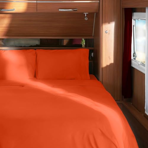 Iconic 4-PC, Ultra Soft Sheet Set (RV/Short Queen, Poppy Orange)