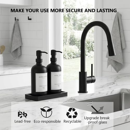 Black Thick Glass Soap Dispenser (2 Count)
