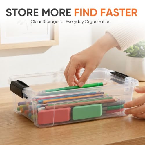 1.27 Quart Clear Plastic Storage Containers with Lids (5 Count)