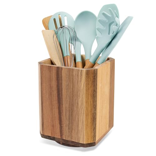 Acacia Wood Utensil Holder