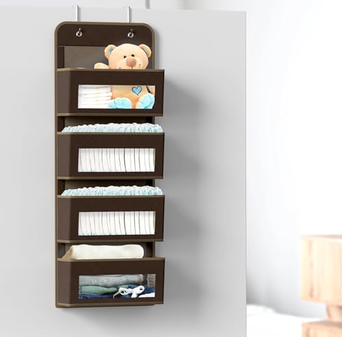 4 Clear Window Pocket Over Door Hanging Organizer