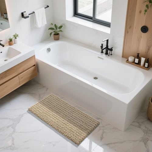 Long Bathroom Rugs Non Slip Washable 44x24 Inch