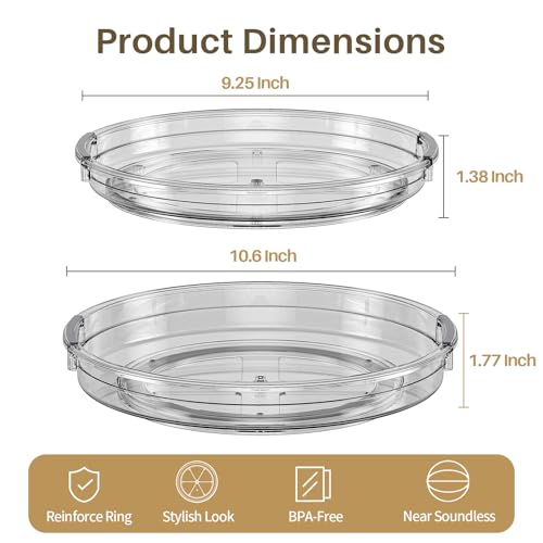 2 Pack Lazy Susan Turntable Organizer for Cabinet (2 Count)