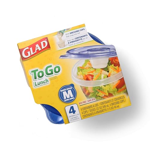 GladWare To Go Lunch Containers with Dressing Cup (24 Count)