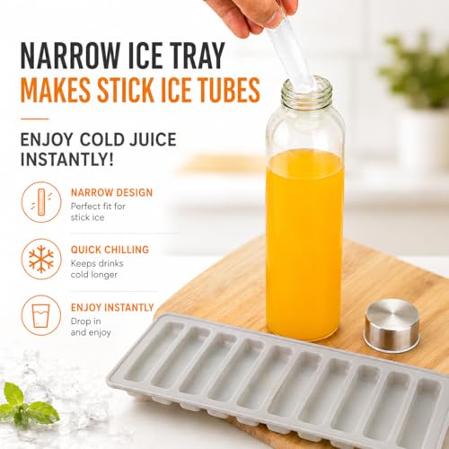 18 oz Clear Glass Juice Bottles with Stainless Steel Lids Leak Proof (6 Count)