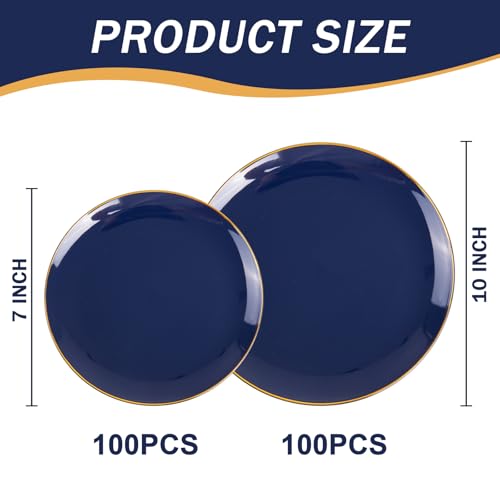 200 Pieces Blue Plastic Plates (200 Count)