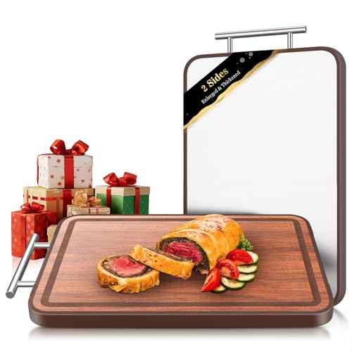Double Sided Stainless Steel and Ebony Cutting Board