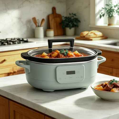 6 Quart Programmable Slow Cooker Removable Healthy Nonstick Pot