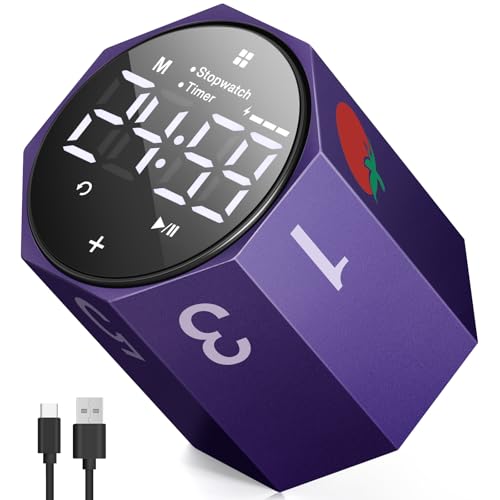 ADHD Pomodoro Timer Metal Gravity Rotation 1.8” LED Large Screen