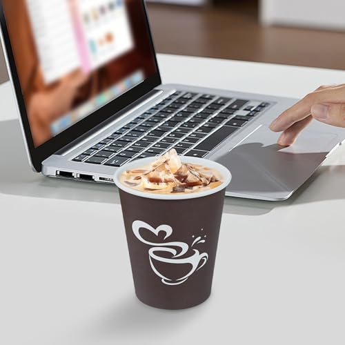 10 oz 200 count Disposable Coffee Cups Hot Paper Cups Brown (200 Count)