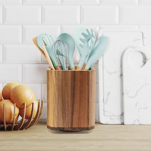 Acacia Wood Utensil Holder