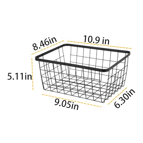 Kitchen Metal Wire Baskets with Handles Food Storage Organizer (2 Count)