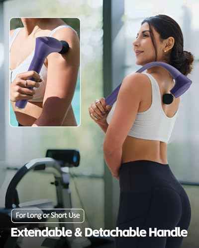 2-in-1 Detachable Muscle Massage Gun Deep Tissue with Extension Handle