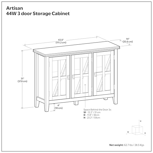 Artisan 44" Wide Solid Wood Cabinet in Russet Brown