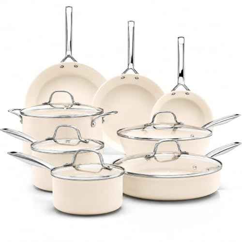 PRO 13pc Anodized Pots and Pans Set Non Stick Ceramic Cookware (13 Count)
