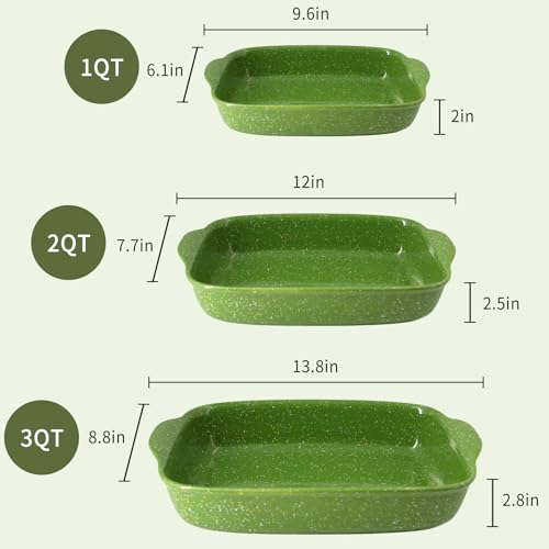 Ceramic Baking Dishes for Oven Set of 3