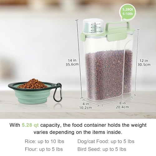 5 Lbs Pet Dog Food Storage Container for Travel Bird Seed Dispenser