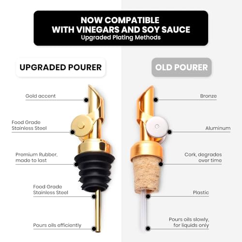 Premium Olive Oil Dispenser Bottles for Kitchen with Pourer (2 Count)