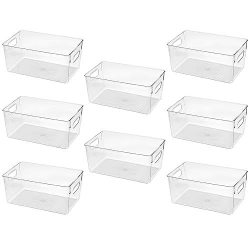 Clear Plastic Storage Bins (8 Count)