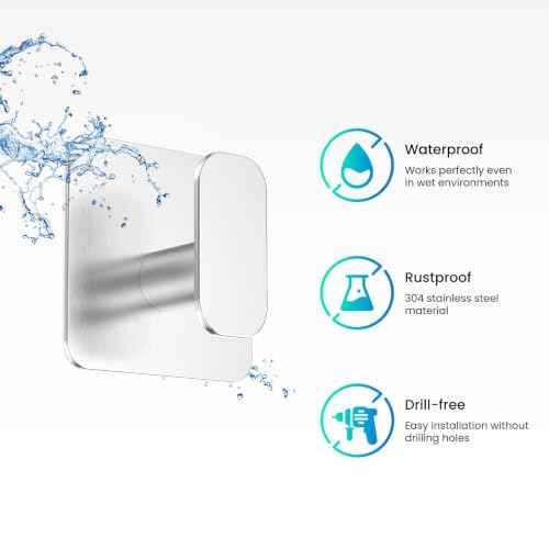 4 Pack Large Heavy Duty Wall Hooks (4 Count)