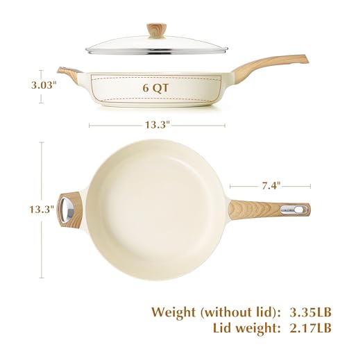 Ceramic Nonstick Frying Pan Skillet with Lid