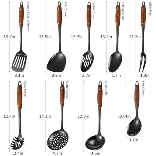 304 Stainless Steel Cooking Utensils Set (9 Count)