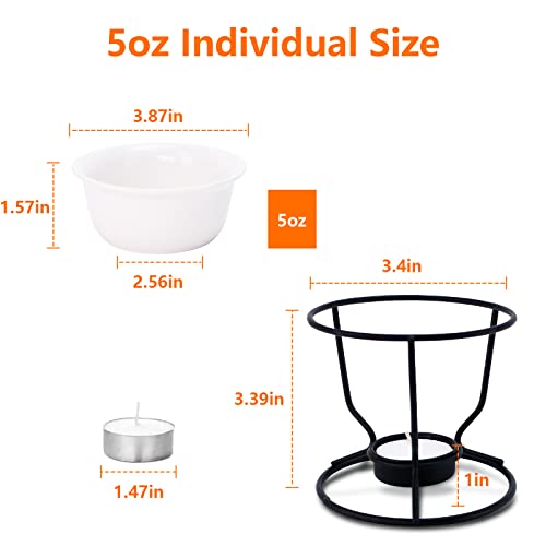4Pcs Fondue Pot Set for Chocolate Butter Cheese