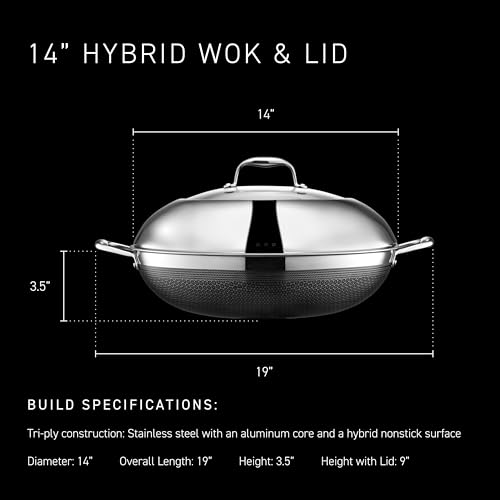 14" Hybrid Nonstick Wok & Lid