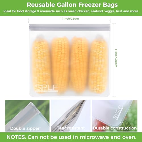 6 Pack Reusable Gallon Freezer Bags Dishwasher Safe (6 Count)
