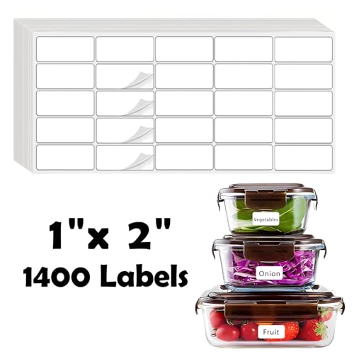 1400 Pcs 1"x2" Blank Removable Freezer Labels for Food Containers (1400 Count)