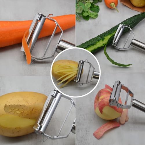 3-in-1 Multi-Peeler Potato Masher Set 2-Piece Kitchen Tools for Peeler (2 Count)