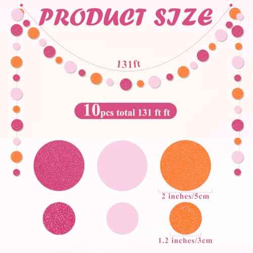 10 Pieces Circle Garland Banner Hanging (10 Foot)