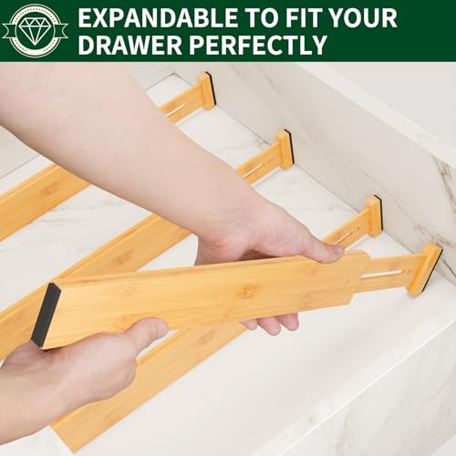 Bamboo Drawer Dividers 2.6" High (6 Count)