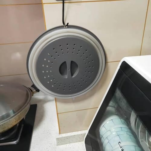 Vented Collapsible Microwave Splatter Cover for Food