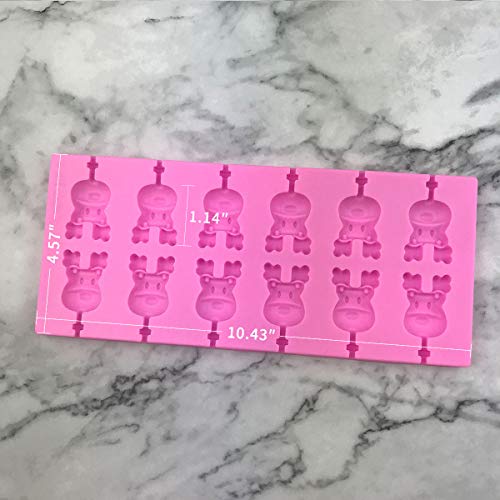 12 Capacity Silicone Deer Lollipop Mold Set