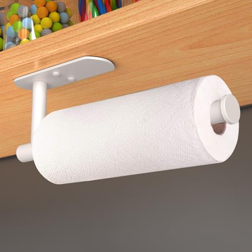 Adhesive Paper Towel Holder Under Cabinet Wall Mount for Kitchen Paper Towel
