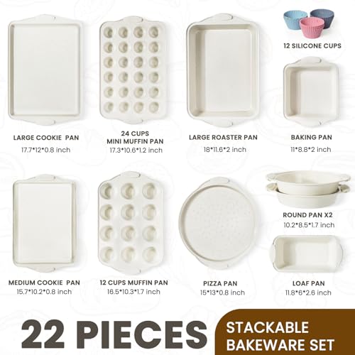 22 PCS Nonstick Baking Pans Set