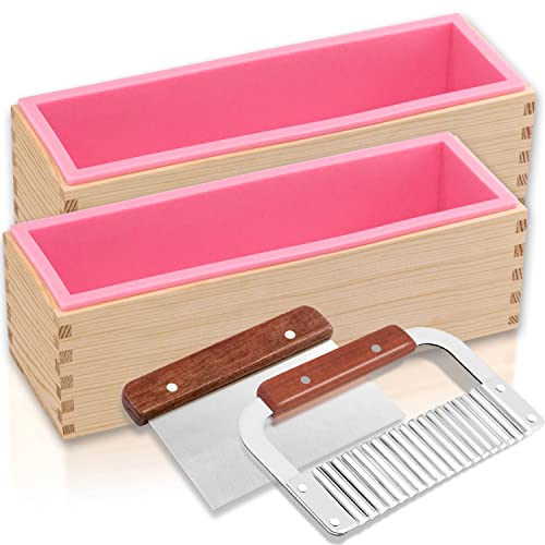 2 pcs Rectangular Soap Molds Kit with Cutters