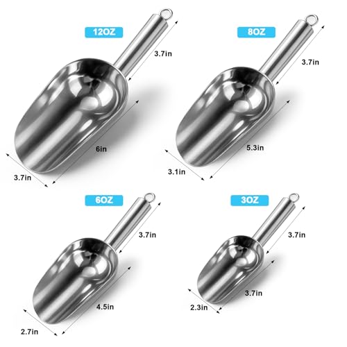 Stainless Steel Ice Scoop for Freezer with Magnetic Hook