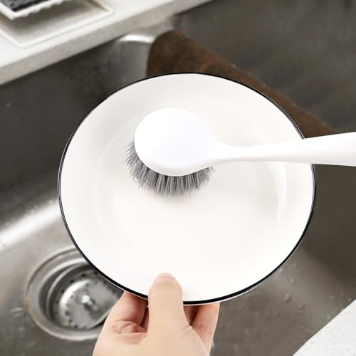 2 Pack Kitchen Scrub Brushes for Cleaning Dish Brush with Handle for Pans (2 Count)