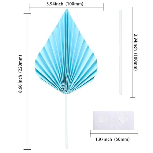 6pcs Paper Palm Fan Cake Toppers (6 Count)