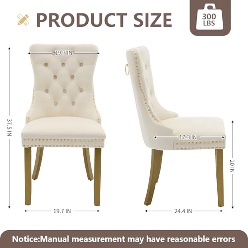 Cream Velvet Dining Chairs Set of 4 (4 Count (Chairs))