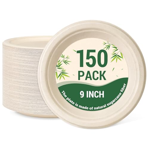 Compostable Paper Plates (150 Count)