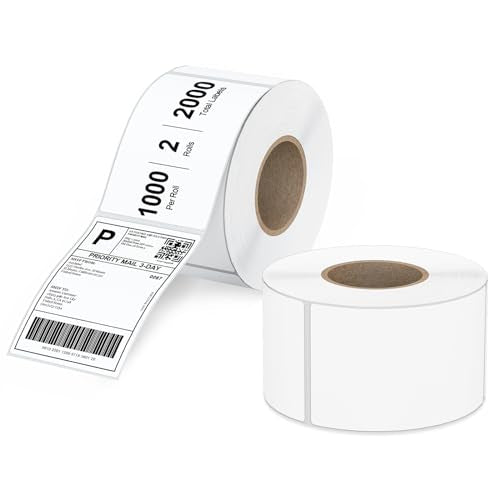 4"x 6" Multipurpose Direct Thermal Labels 3" Core Compatible for Zebra Industrial Printers Adhesive & Perforated (2000 Count)