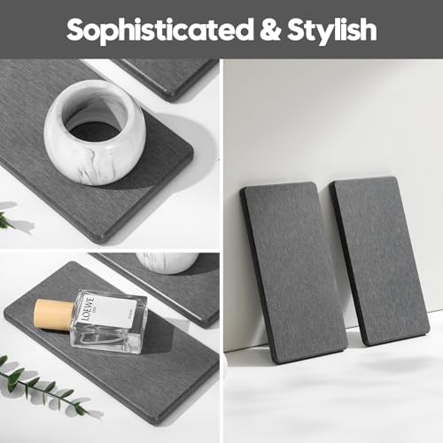 2PCS 7" x 3.5" Water Absorbing Bathroom Sink Vanity Trays (2 Count)