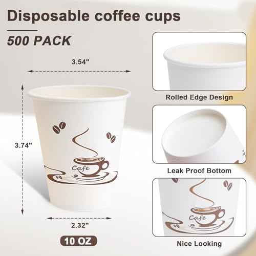 200 Pack 10 oz Coffee Cups (200 Count)