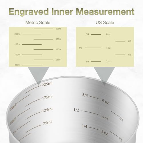 18/8(304) Stainless Steel Measuring Cup Set(1CUP & 2CUP) (2 Count)